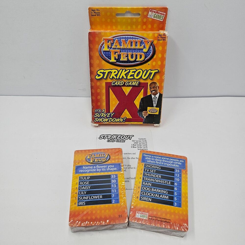 Family Feud Strikeout Card Game Endless Games Complete Steve Harvey Survey Says